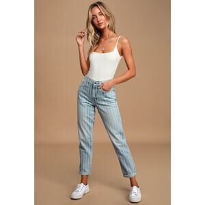 Pistola Presley High Rise Striped Jeans Blue Womens Size 27